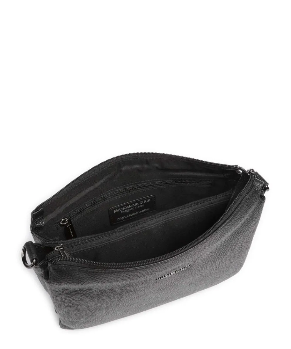 Mellow Leather Umhängetasche genarbtes Kalbsleder schwarz