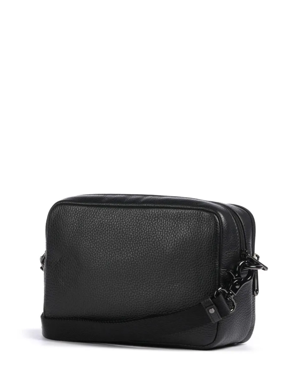 Mellow Leather Umhängetasche genarbtes Kalbsleder schwarz