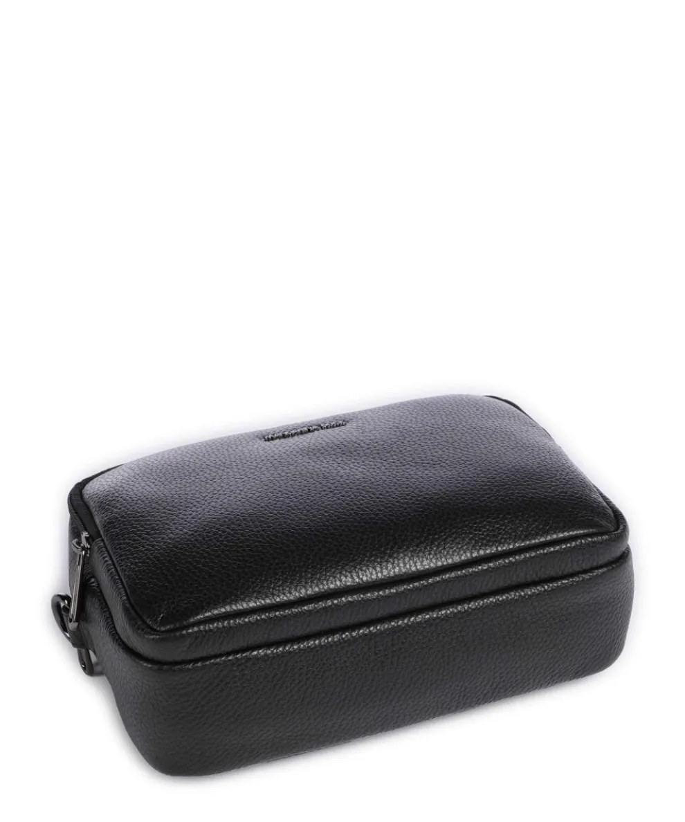 Mellow Leather Umhängetasche genarbtes Kalbsleder schwarz