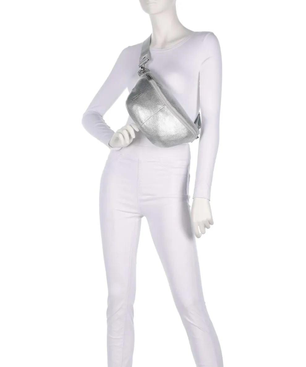 Mellow Metal Gürteltasche genarbtes Kalbsleder silber