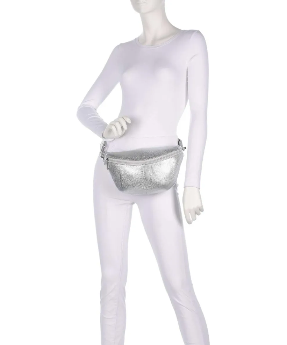 Mellow Metal Gürteltasche genarbtes Kalbsleder silber
