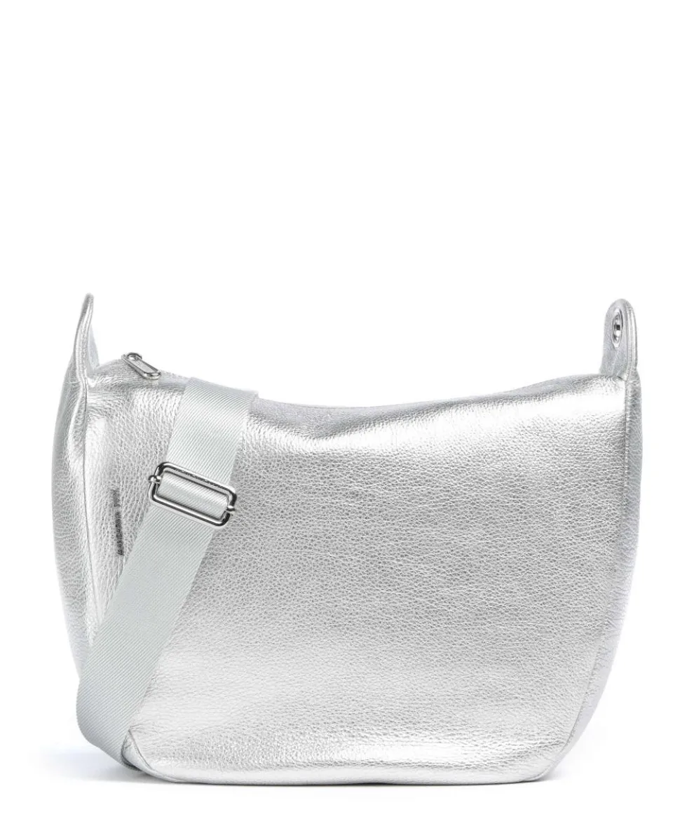 Mellow Metal Umhängetasche genarbtes Kalbsleder silber