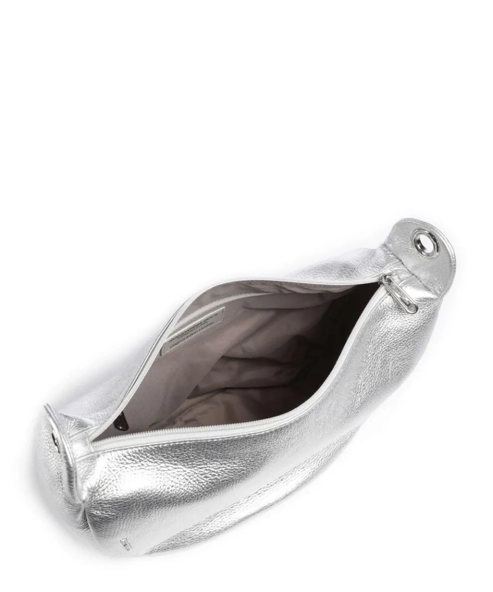 Mellow Metal Umhängetasche genarbtes Kalbsleder silber