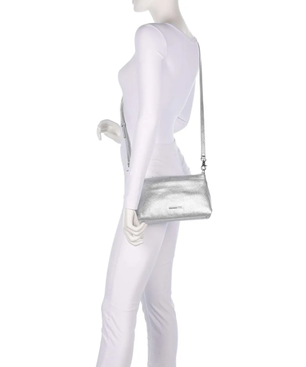 Mellow Metal Umhängetasche genarbtes Kalbsleder silber