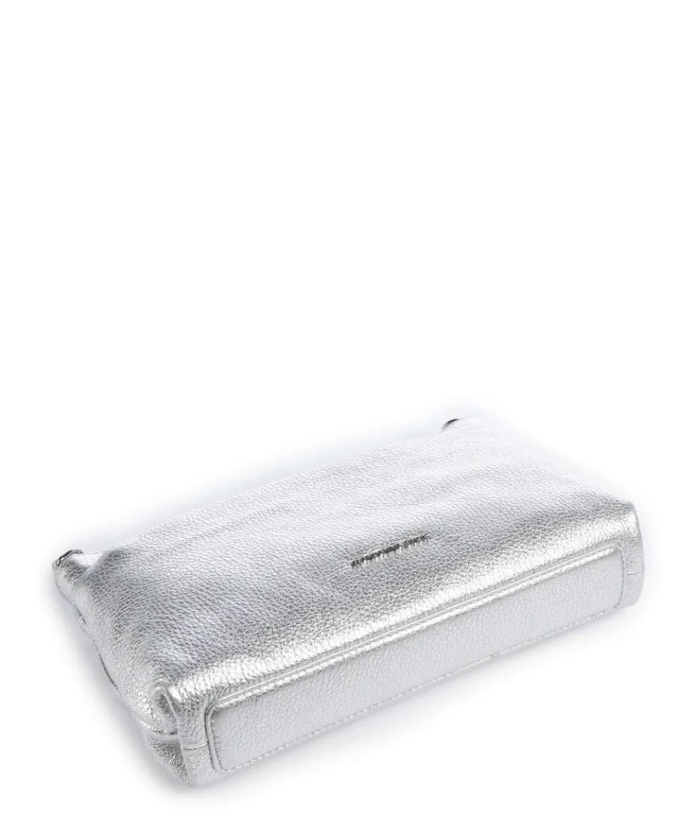 Mellow Metal Umhängetasche genarbtes Kalbsleder silber