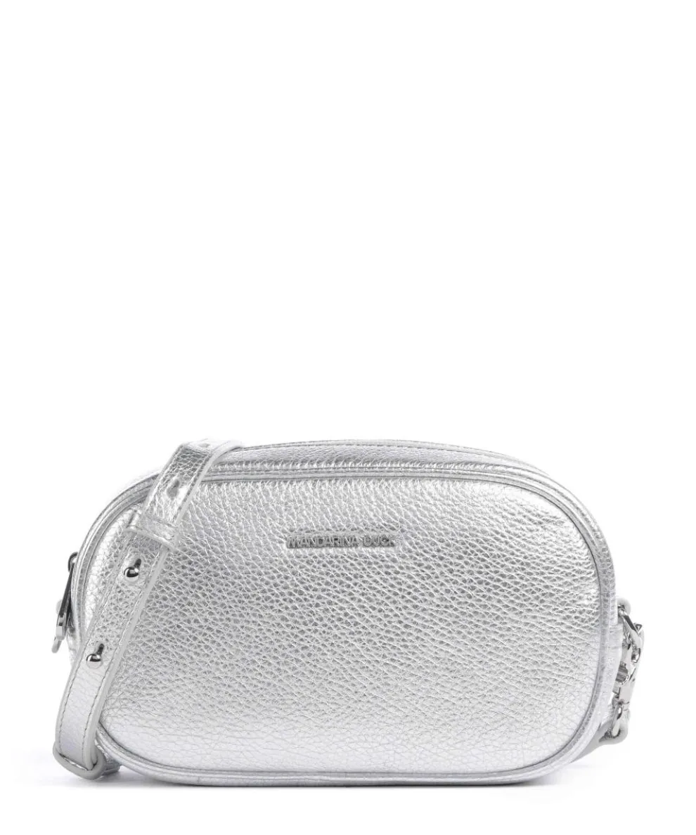 Mellow Metal Umhängetasche genarbtes Kalbsleder silber