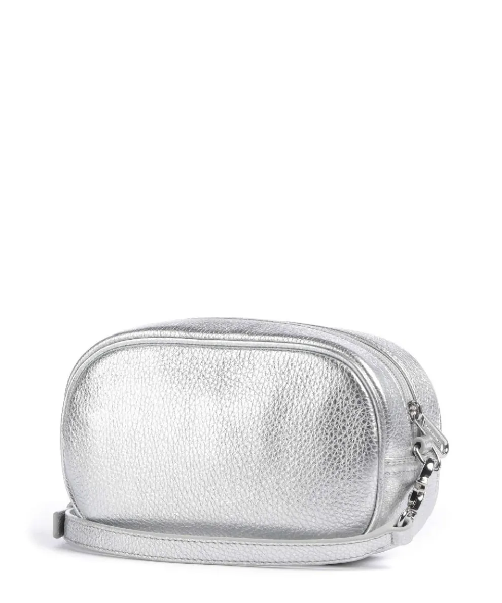 Mellow Metal Umhängetasche genarbtes Kalbsleder silber