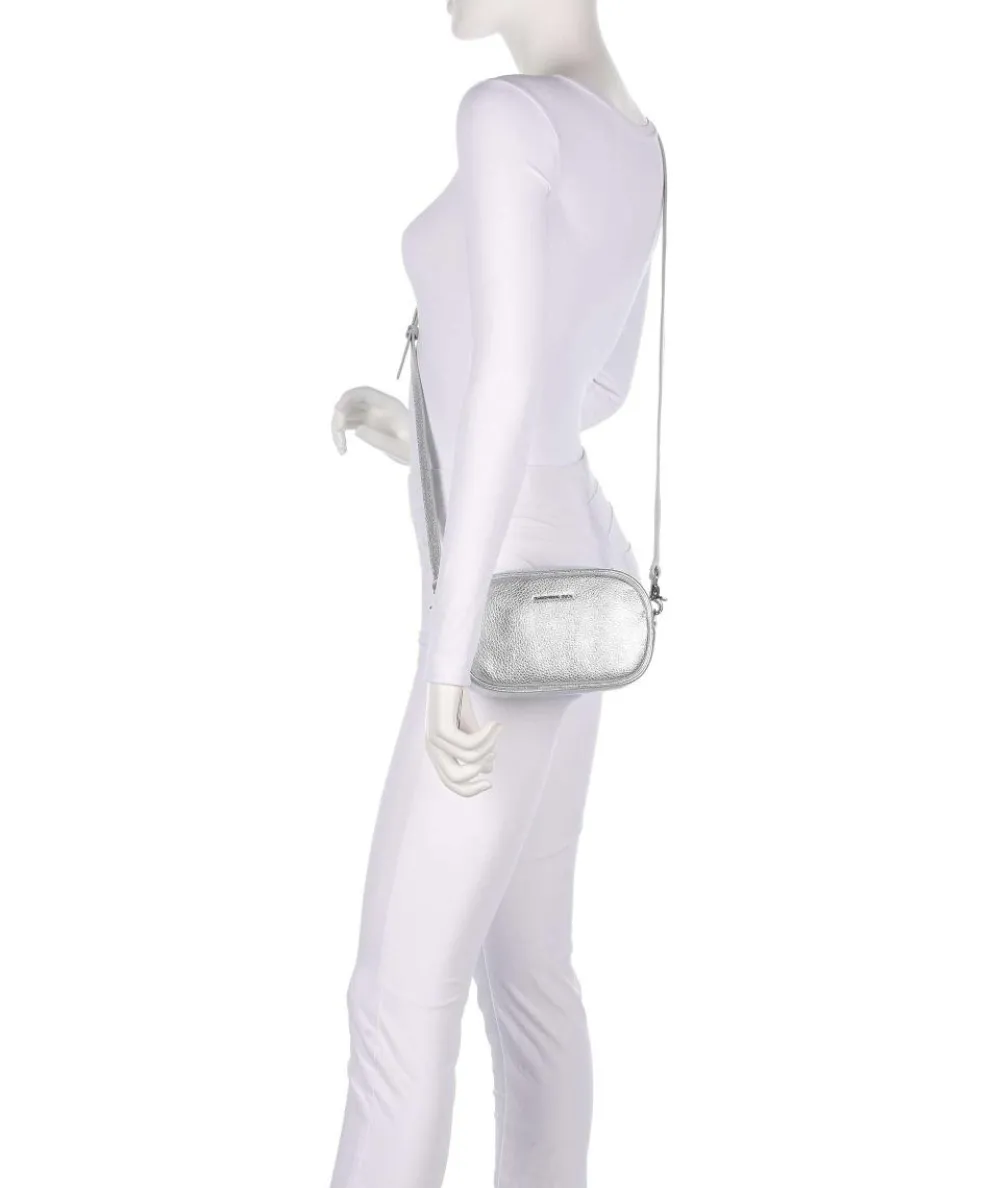 Mellow Metal Umhängetasche genarbtes Kalbsleder silber