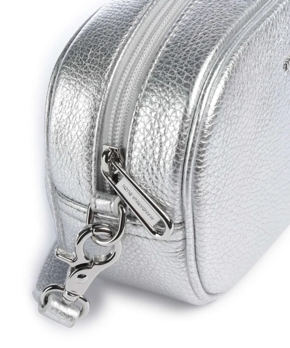 Mellow Metal Umhängetasche genarbtes Kalbsleder silber