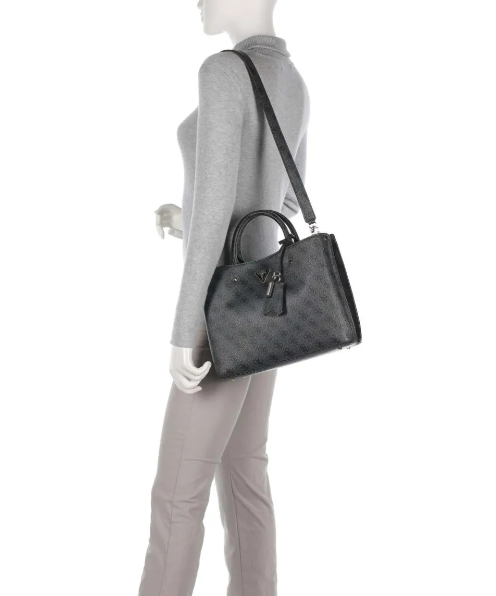 Meridian Handtasche Lederimitat dunkelgrau