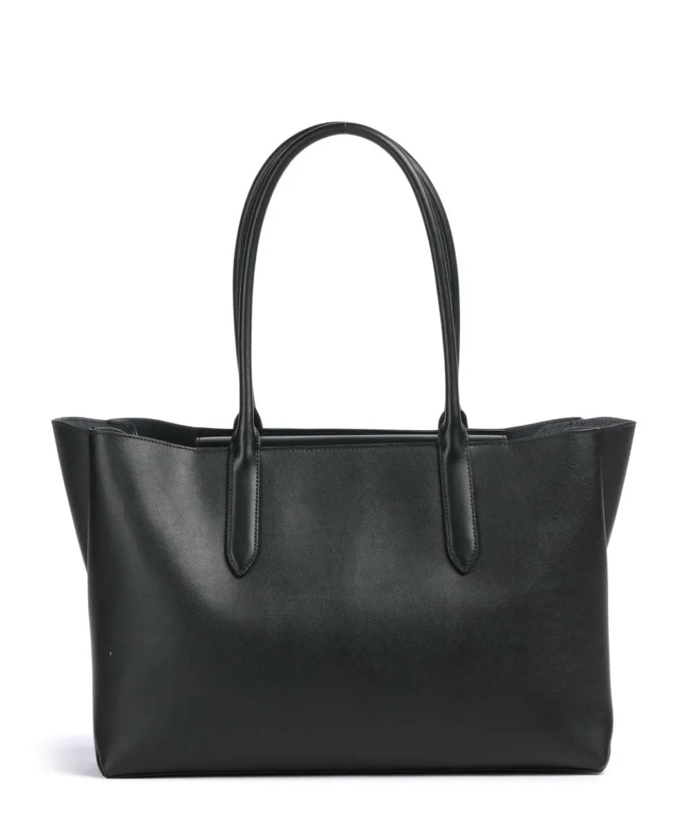 Meridiana L Shopper fein genarbtes Leder schwarz