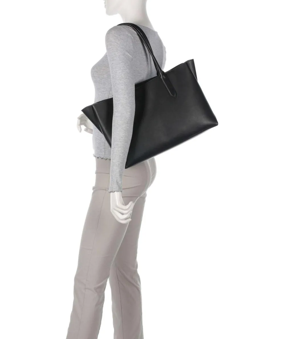 Meridiana L Shopper fein genarbtes Leder schwarz