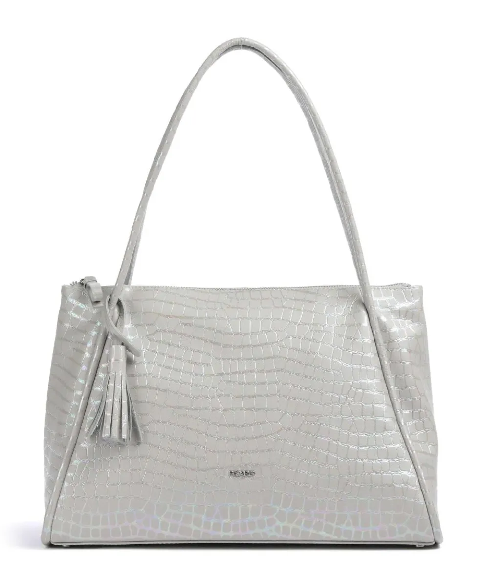 Mermaid Shopper geprägtes Rindsleder hellgrau