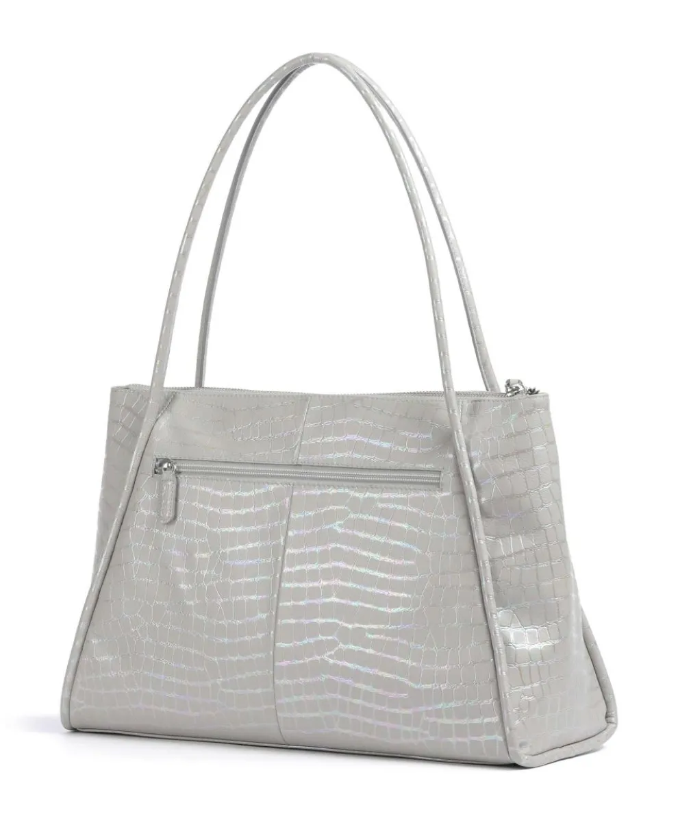 Mermaid Shopper geprägtes Rindsleder hellgrau