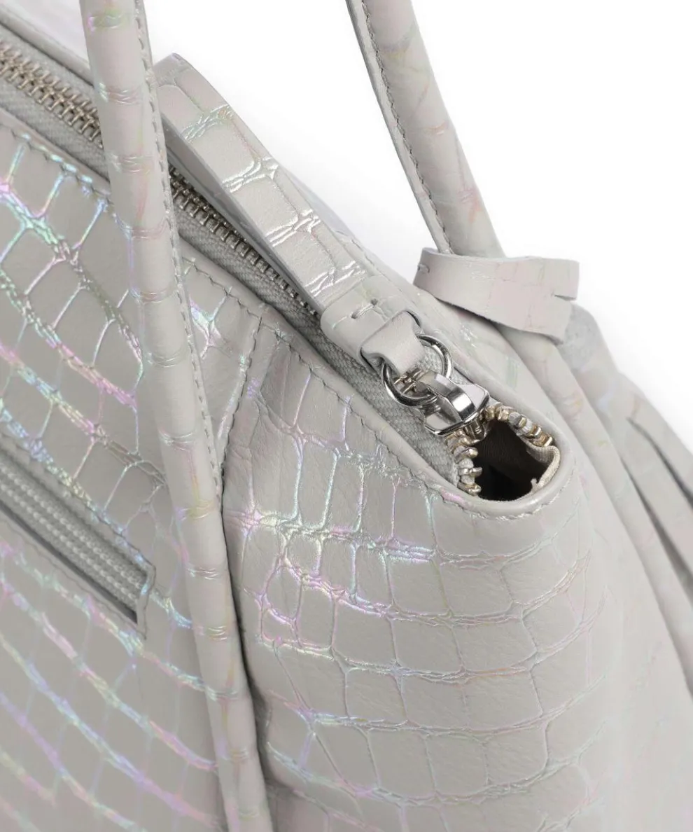 Mermaid Shopper geprägtes Rindsleder hellgrau