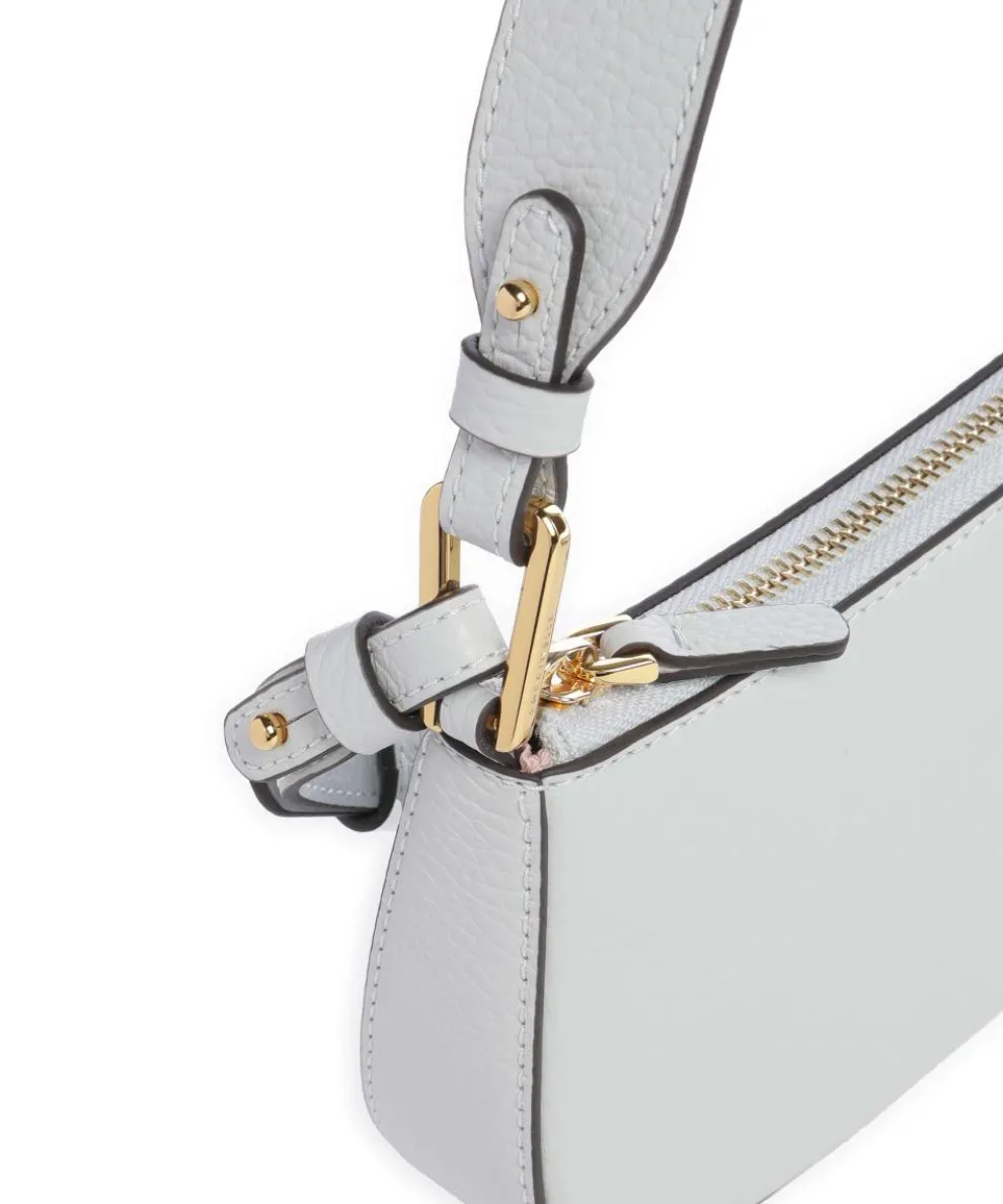 Merveille Schultertasche genarbtes Leder hellblau