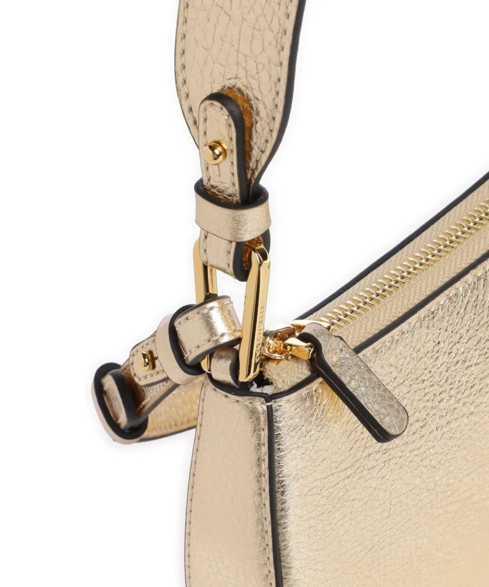 Merveille Schultertasche genarbtes Leder gold
