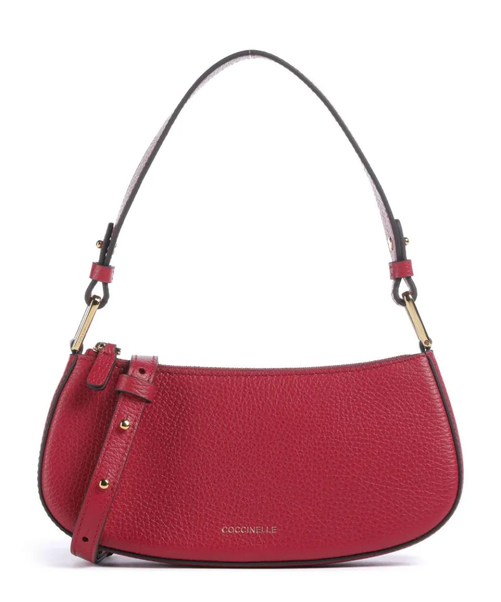 Merveille Schultertasche genarbtes Leder rot