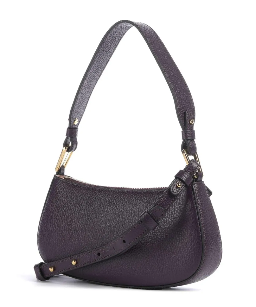 Merveille Schultertasche genarbtes Leder pflaume