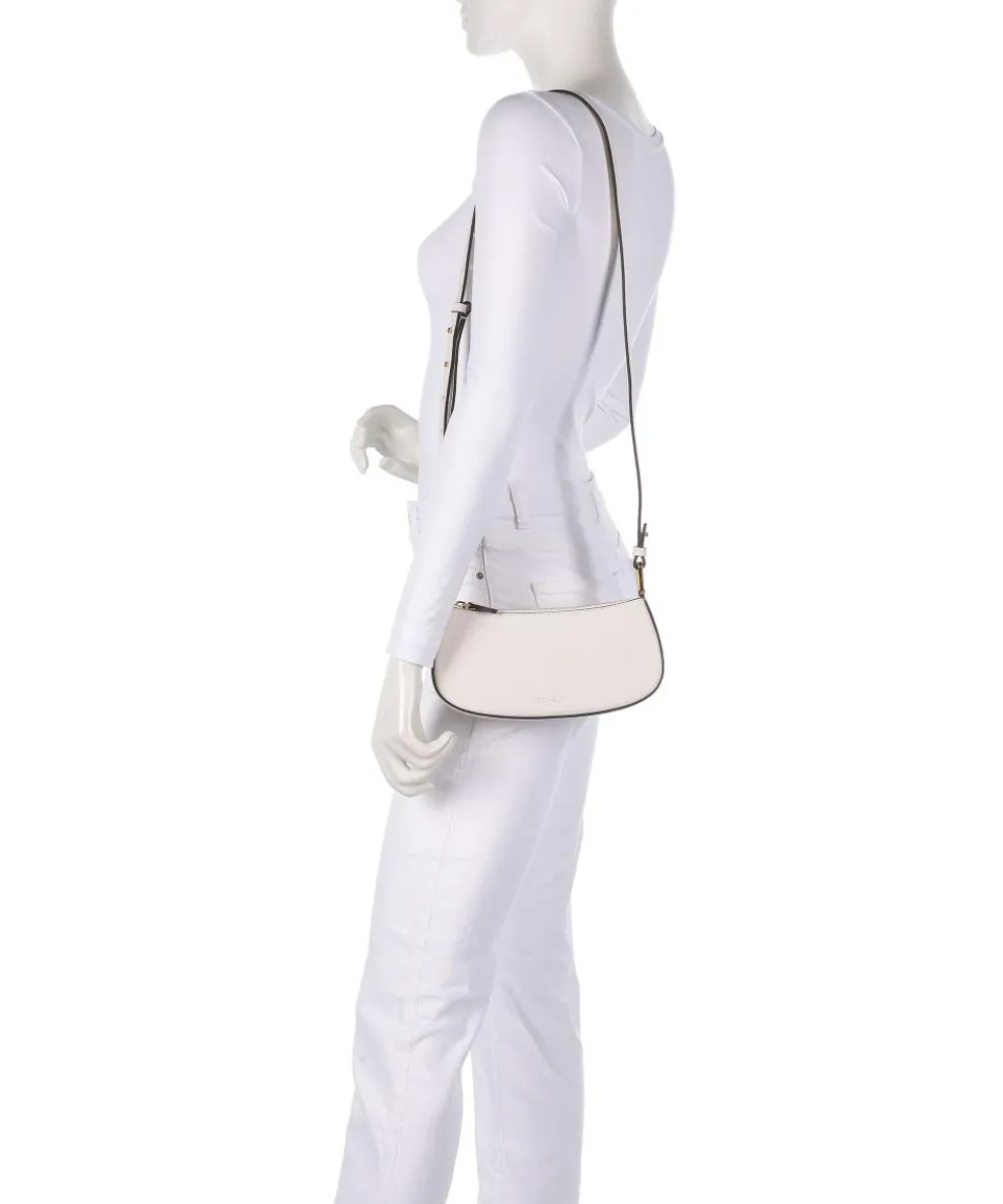 Merveille Schultertasche genarbtes Leder weiß