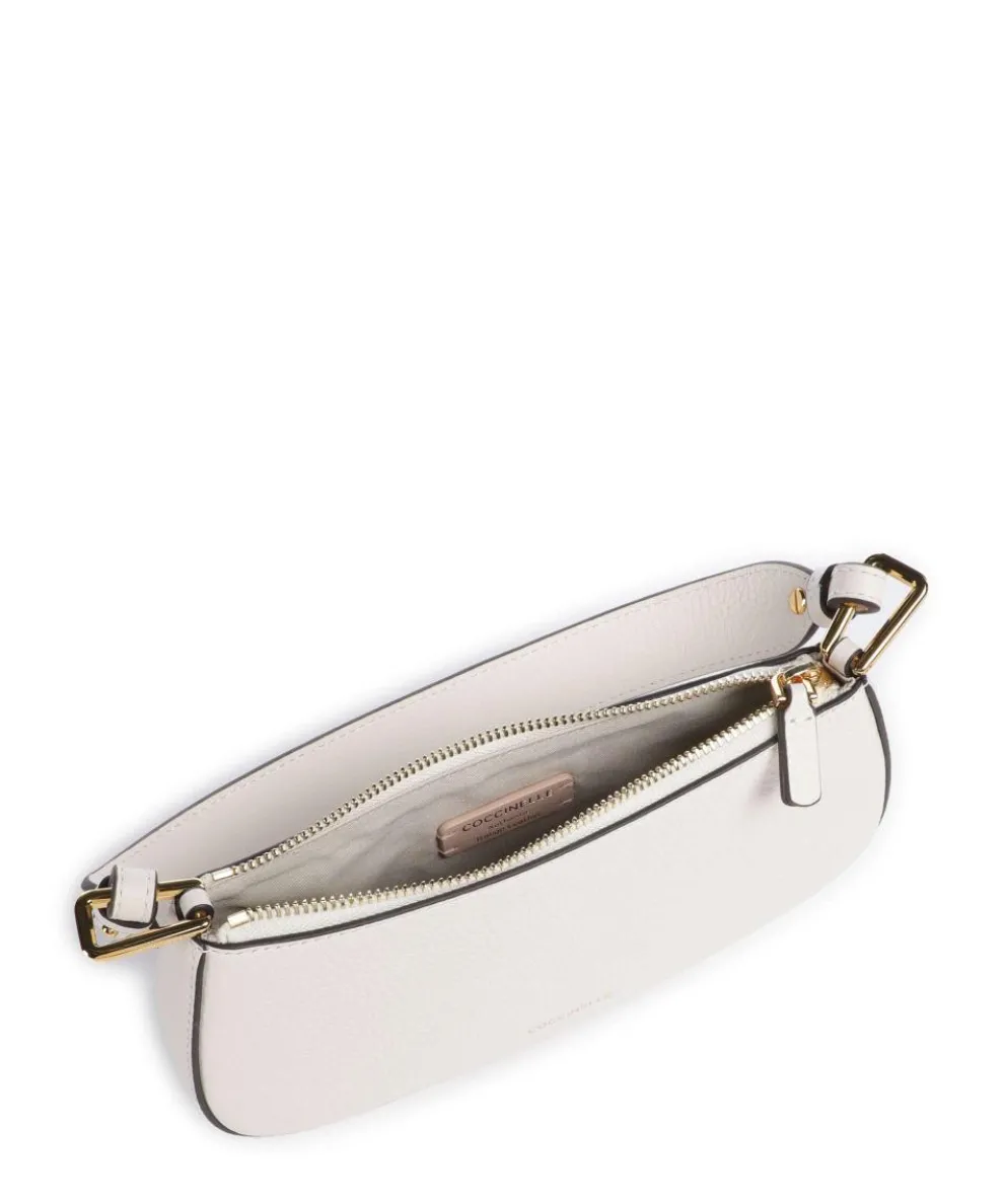 Merveille Schultertasche genarbtes Leder weiß