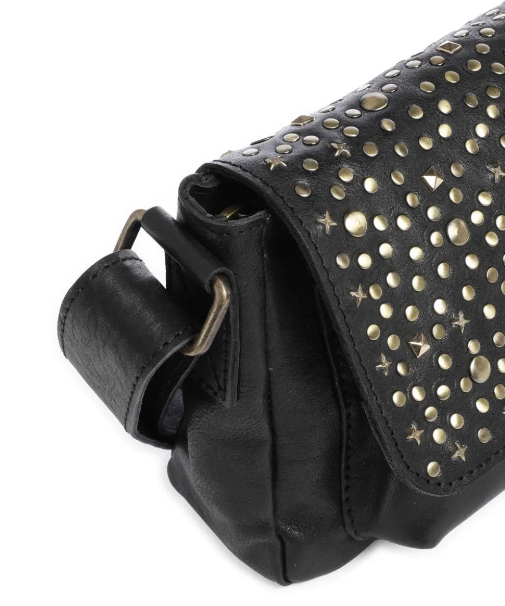 Metal Memory Umhängetasche genarbtes Rindsleder schwarz