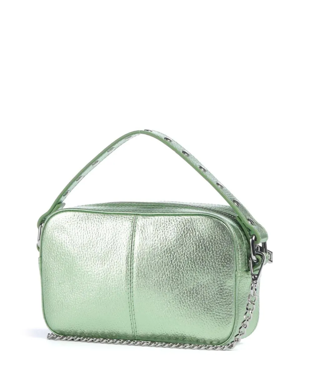 Metallic Helena Umhängetasche genarbtes Leder grün