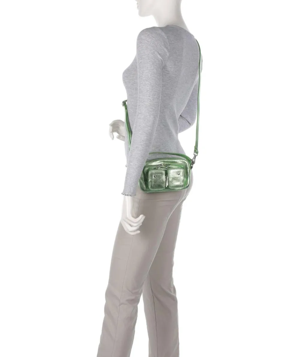 Metallic Helena Umhängetasche genarbtes Leder grün