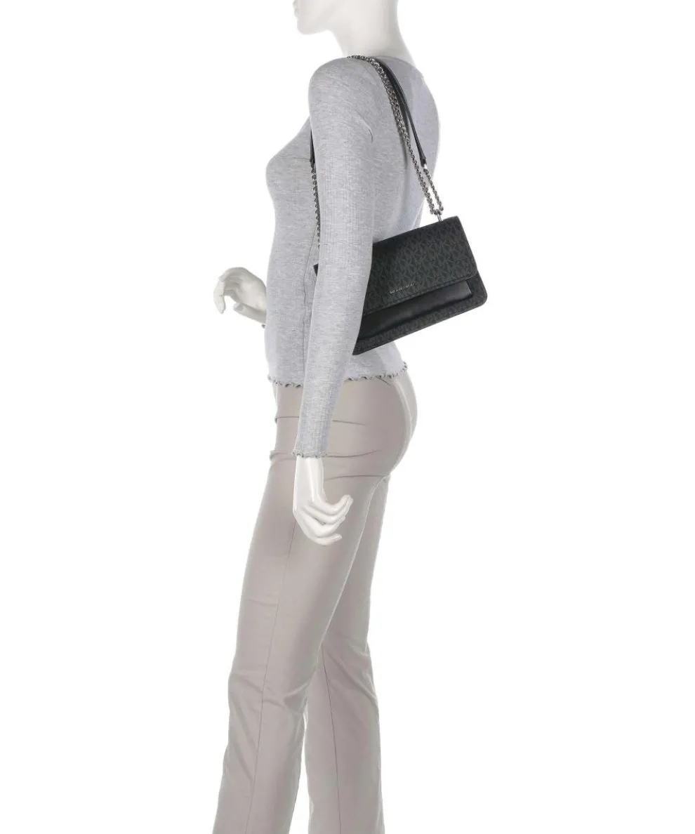 Claire Schultertasche Lederimitat schwarz