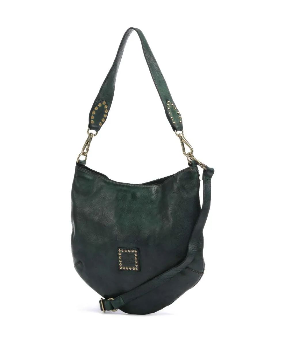 Beuteltasche genarbtes Rindsleder dunkelgrün