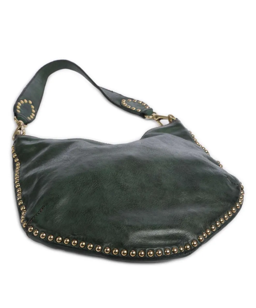 Beuteltasche genarbtes Rindsleder dunkelgrün