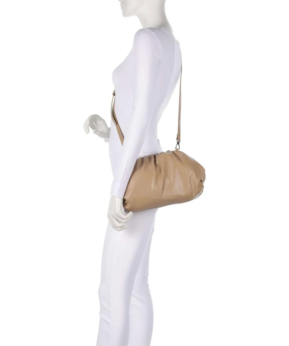 Mila Clutch Lederimitat beige