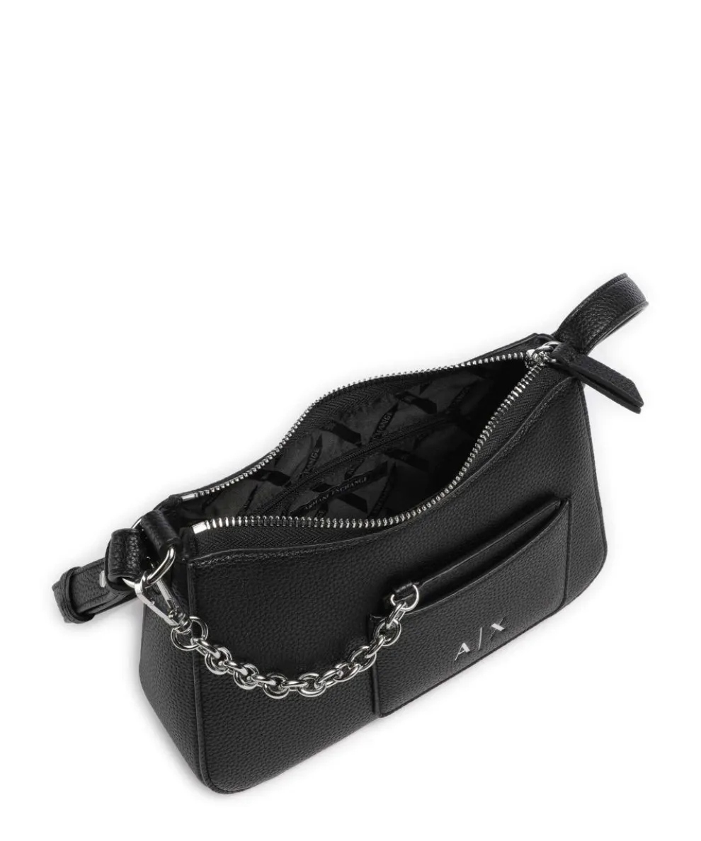 Mila Mini Schultertasche Lederimitat schwarz