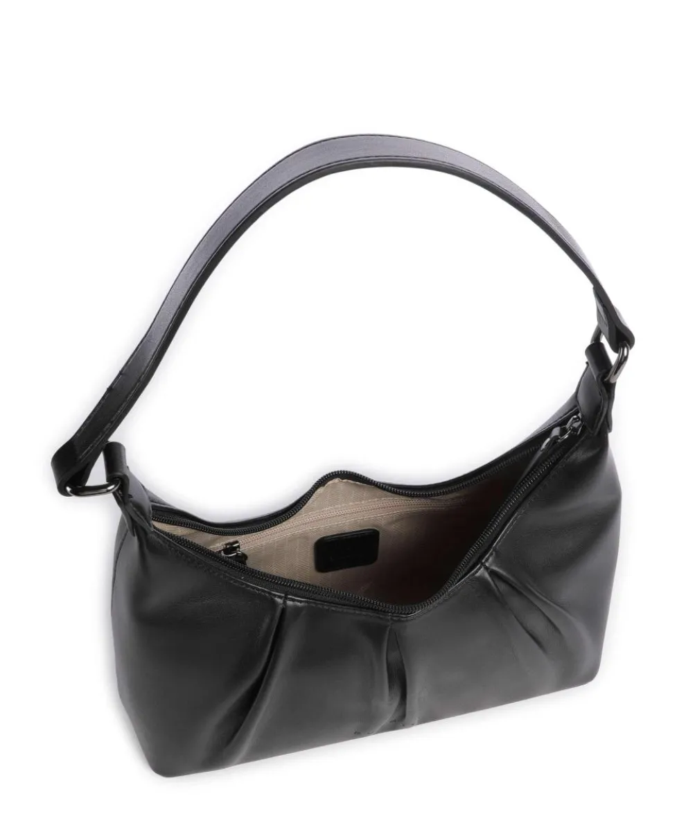 Mila Schultertasche Lederimitat schwarz