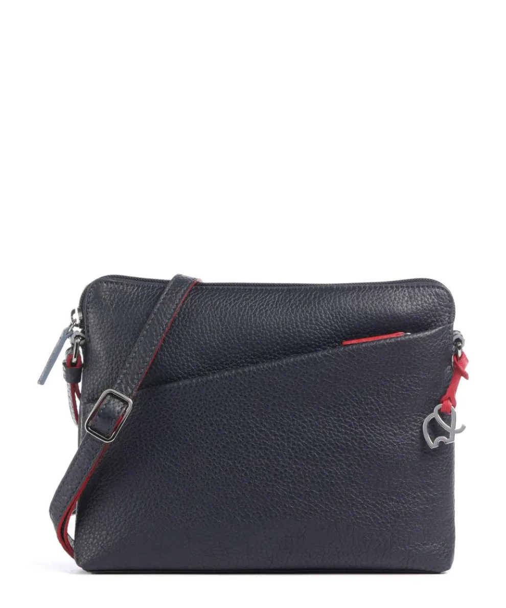 Milano Umhängetasche genarbtes Leder dunkelblau
