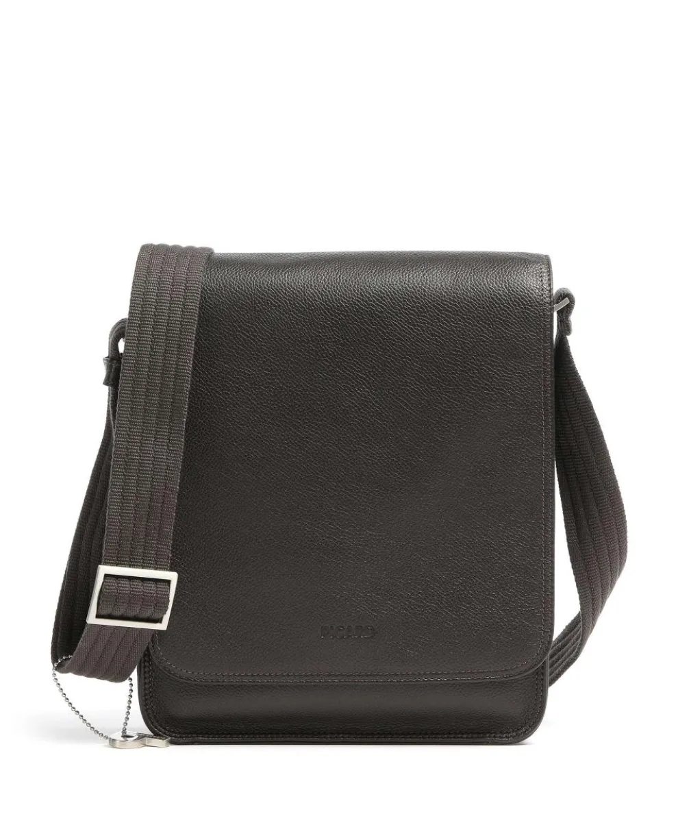 Milano Umhängetasche genarbtes Rindsleder dunkelbraun