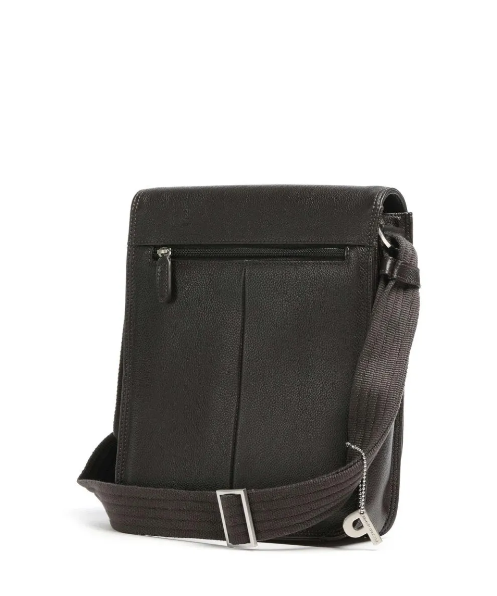 Milano Umhängetasche genarbtes Rindsleder dunkelbraun