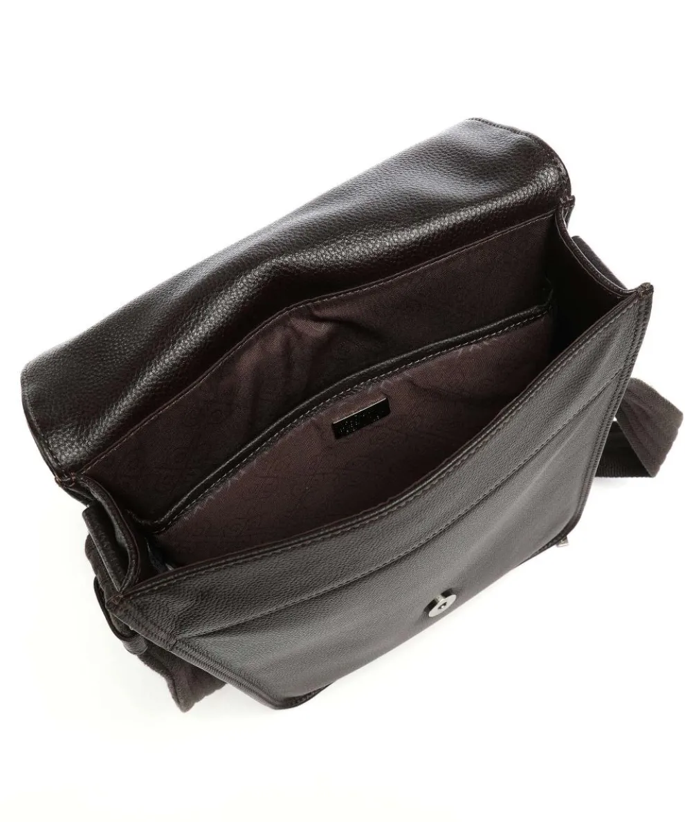 Milano Umhängetasche genarbtes Rindsleder dunkelbraun