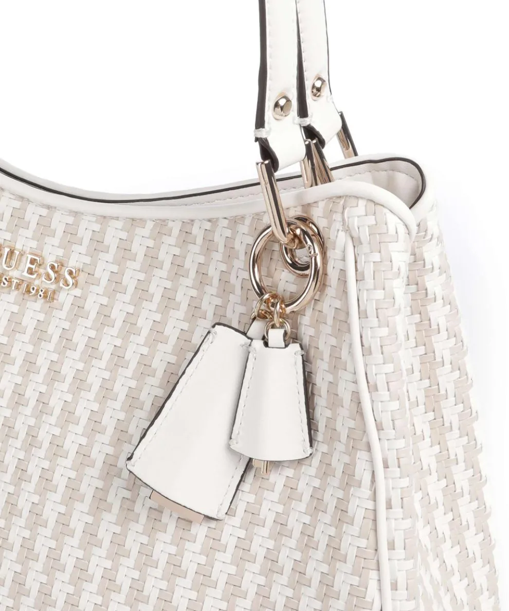 Mirema Shopper Lederimitat beige/weiß