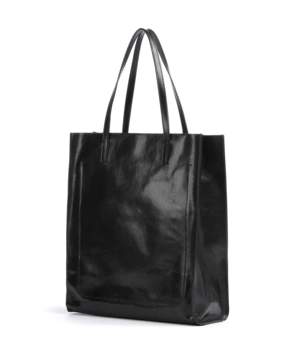 Mirra Shopper fein genarbtes Rindsleder schwarz