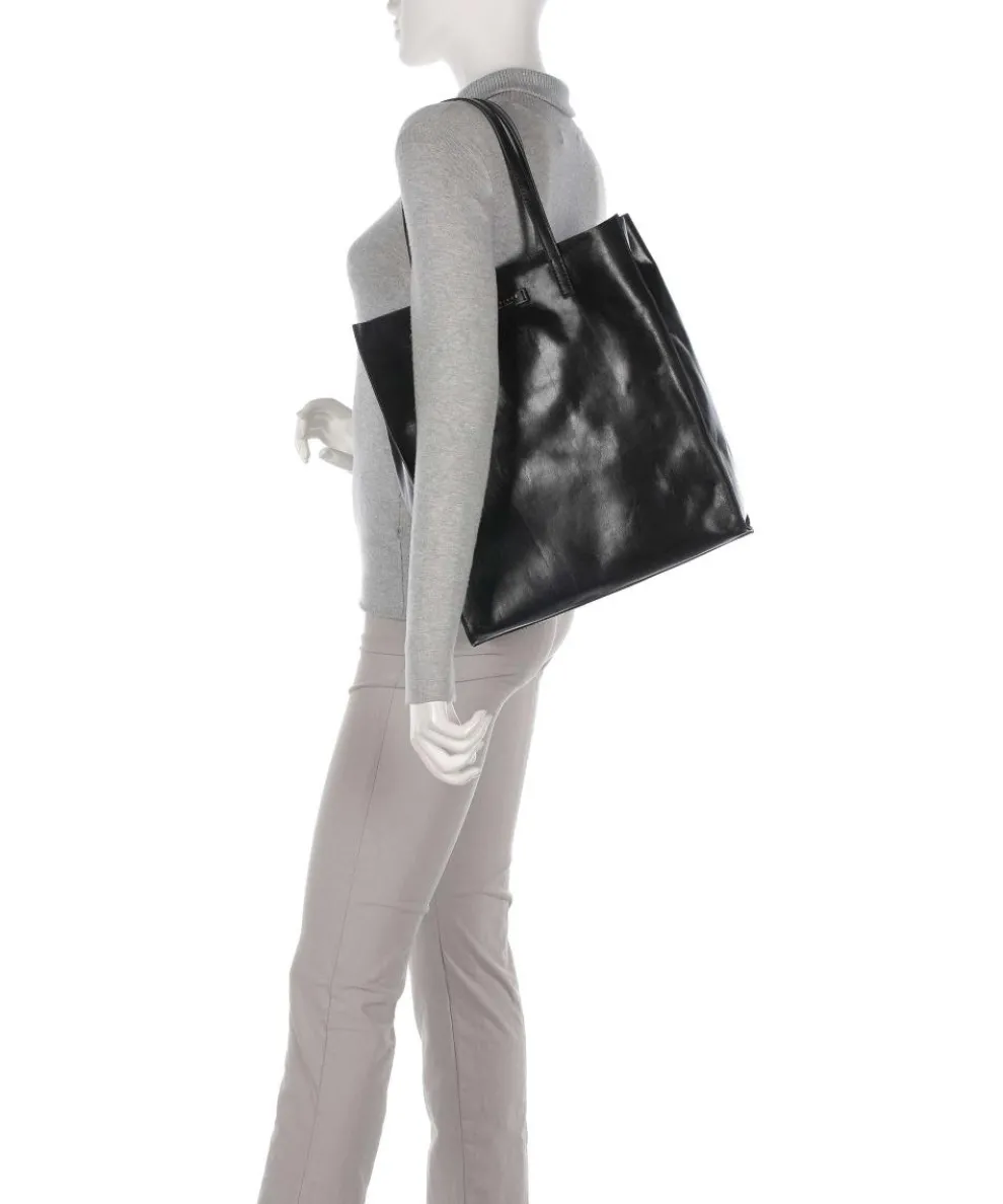 Mirra Shopper fein genarbtes Rindsleder schwarz