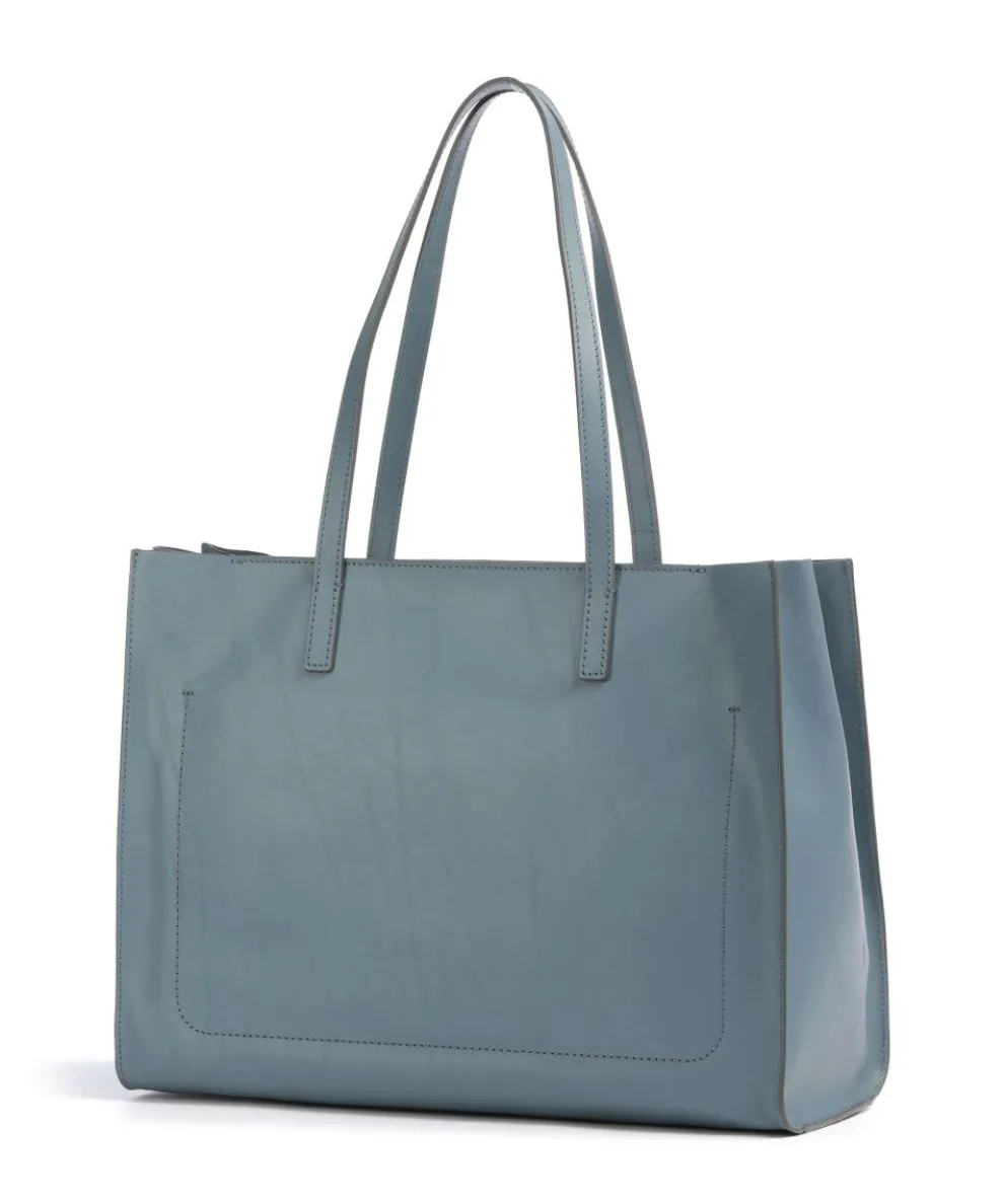 Mirra Shopper fein genarbtes Rindsleder blaugrau