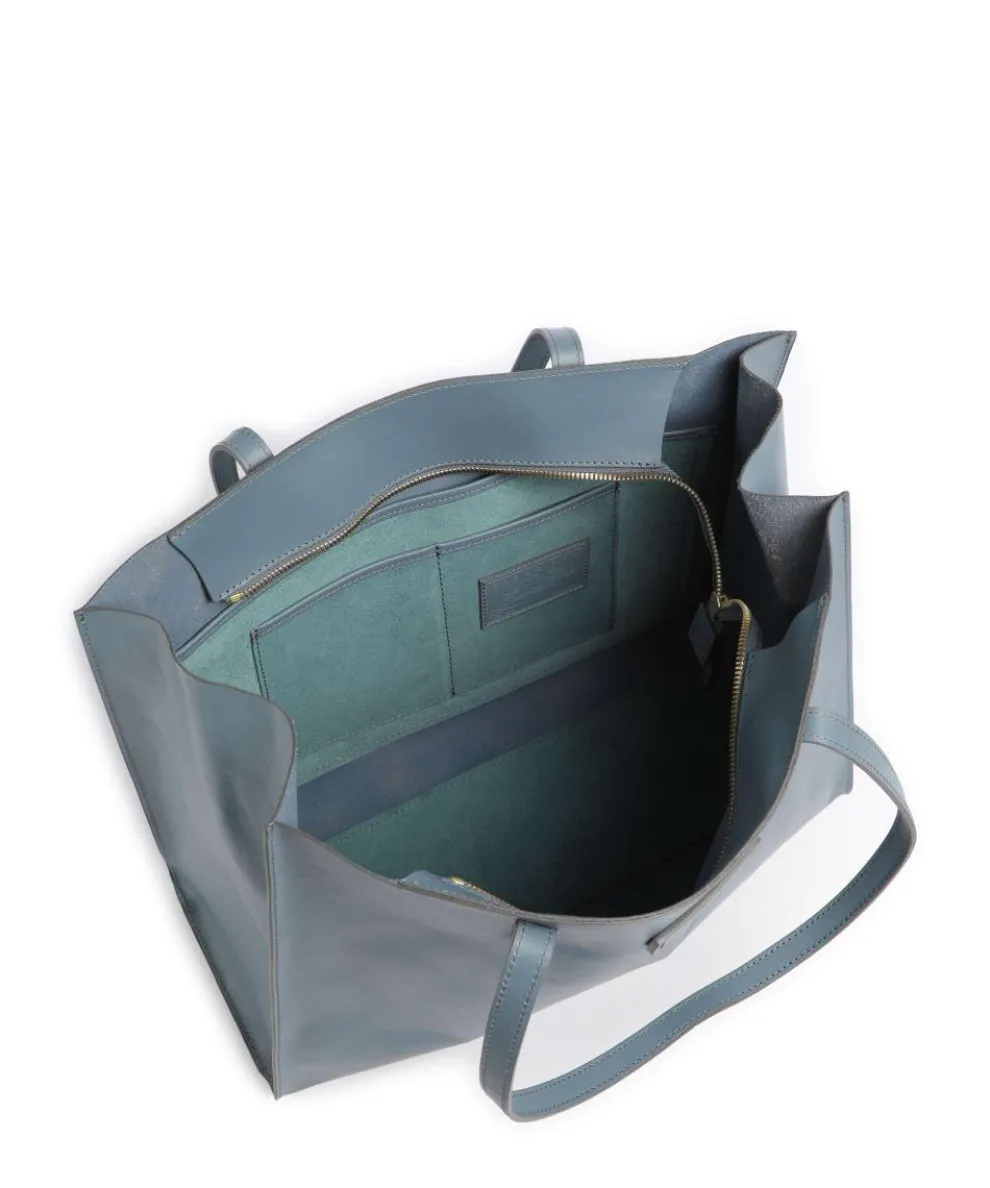 Mirra Shopper fein genarbtes Rindsleder blaugrau