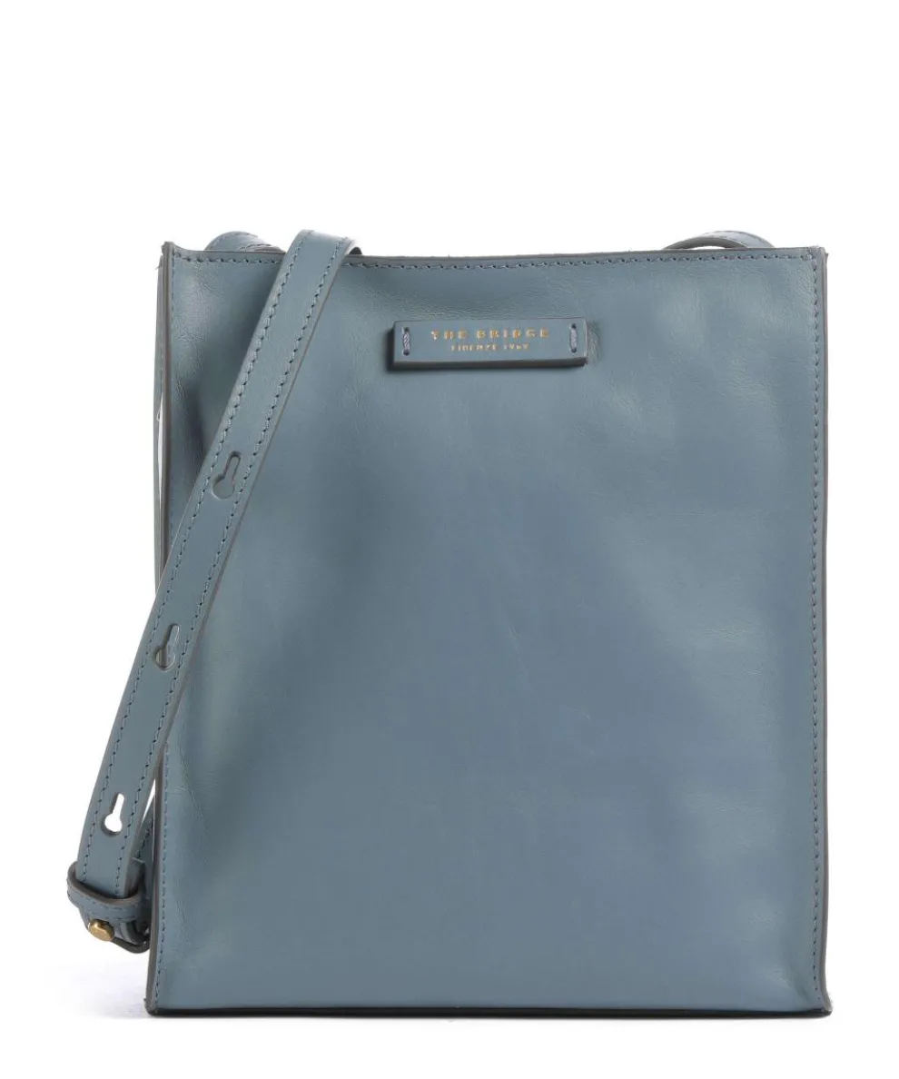 Mirra Umhängetasche fein genarbtes Rindsleder blaugrau