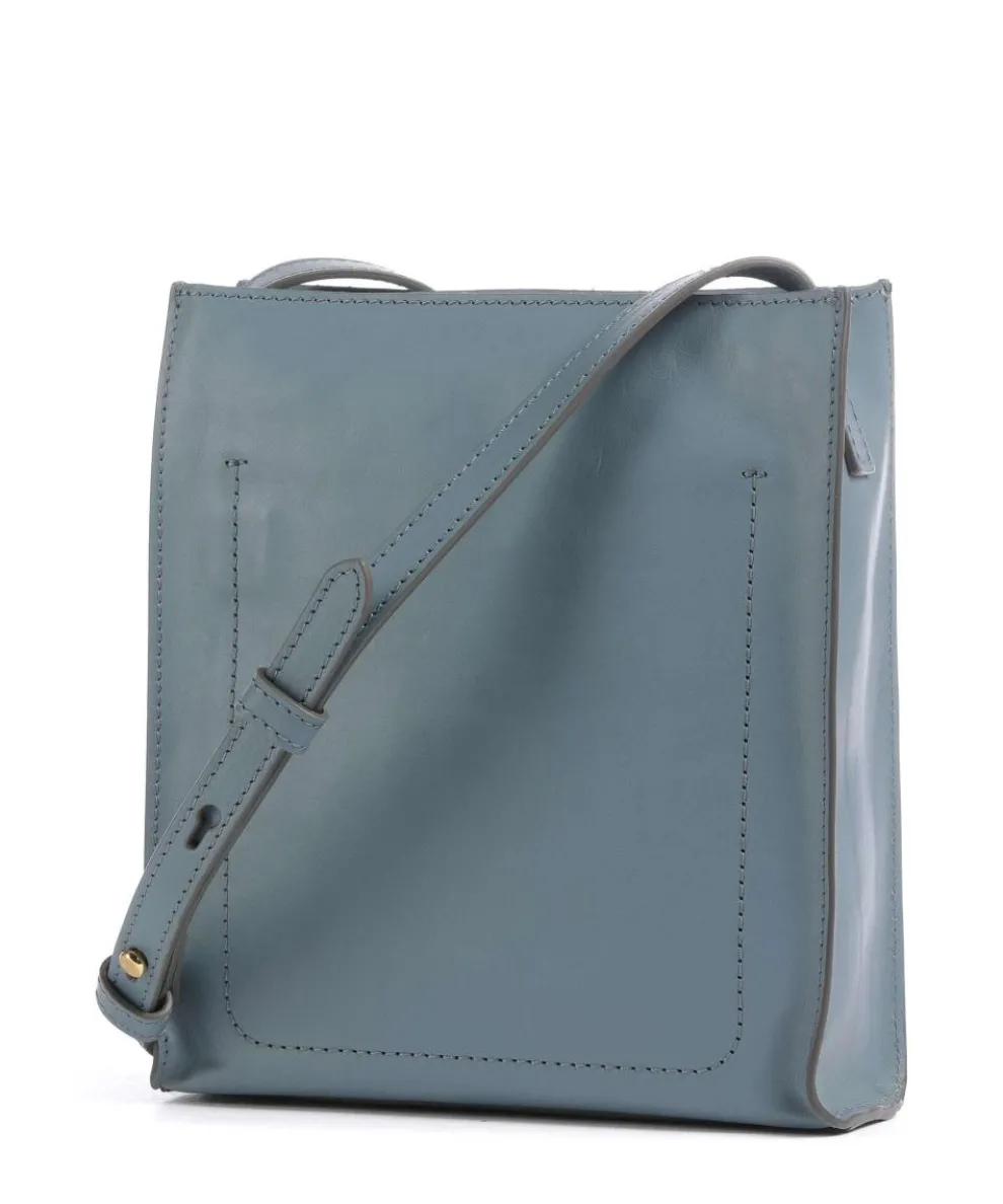 Mirra Umhängetasche fein genarbtes Rindsleder blaugrau