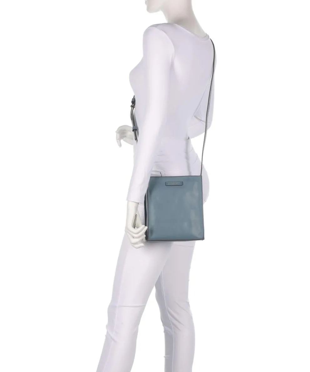 Mirra Umhängetasche fein genarbtes Rindsleder blaugrau