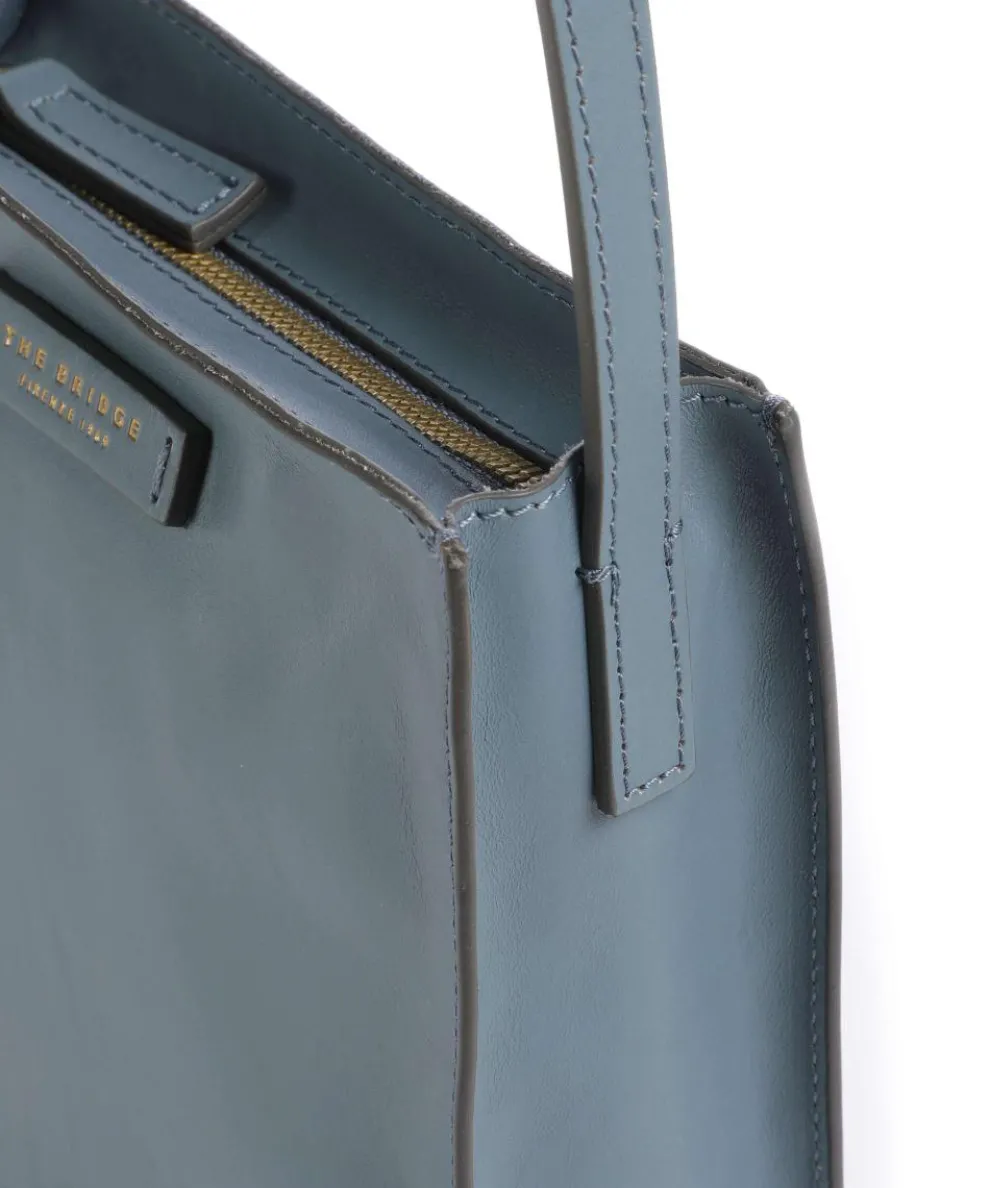 Mirra Umhängetasche fein genarbtes Rindsleder blaugrau