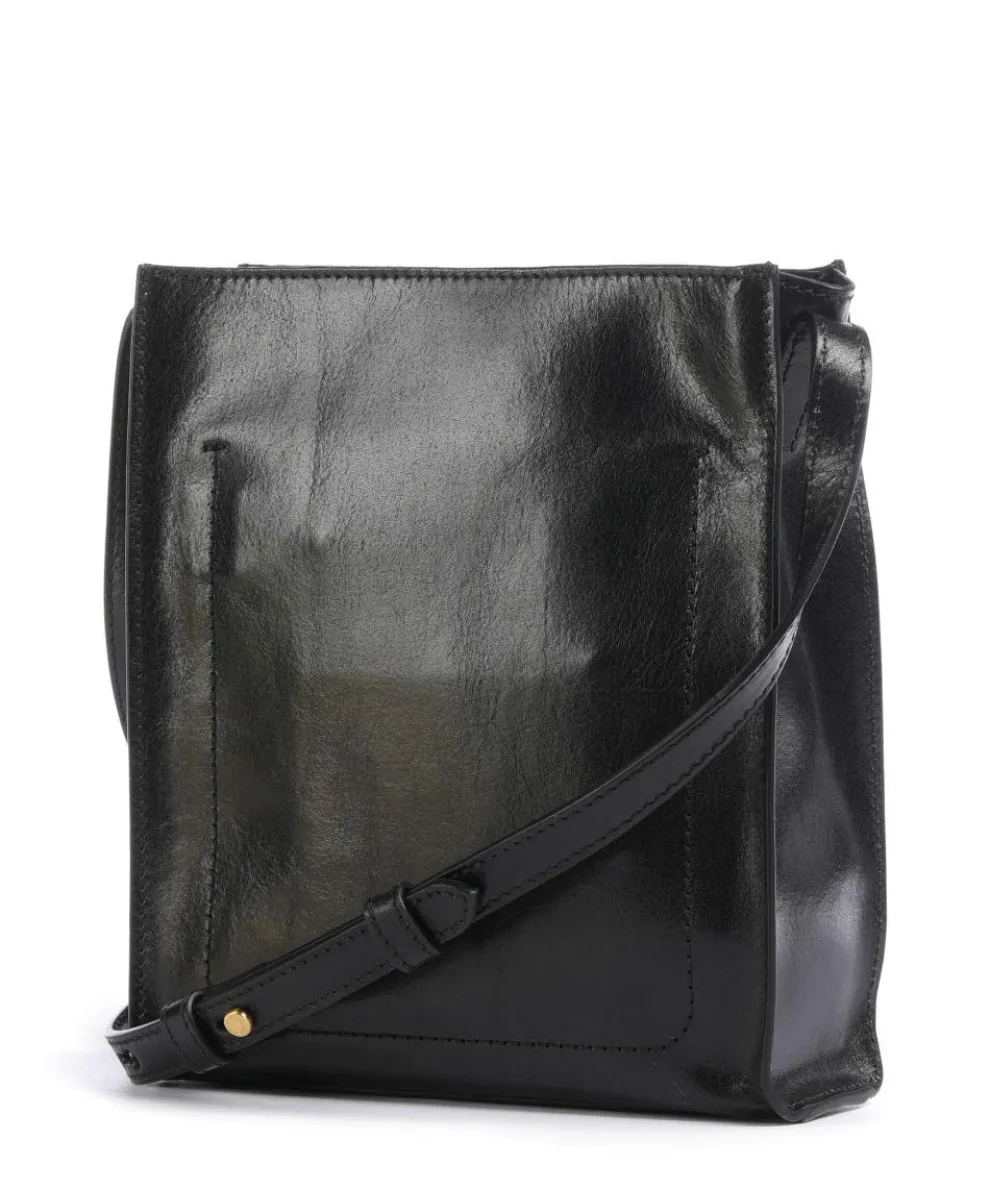 Mirra Umhängetasche fein genarbtes Rindsleder schwarz