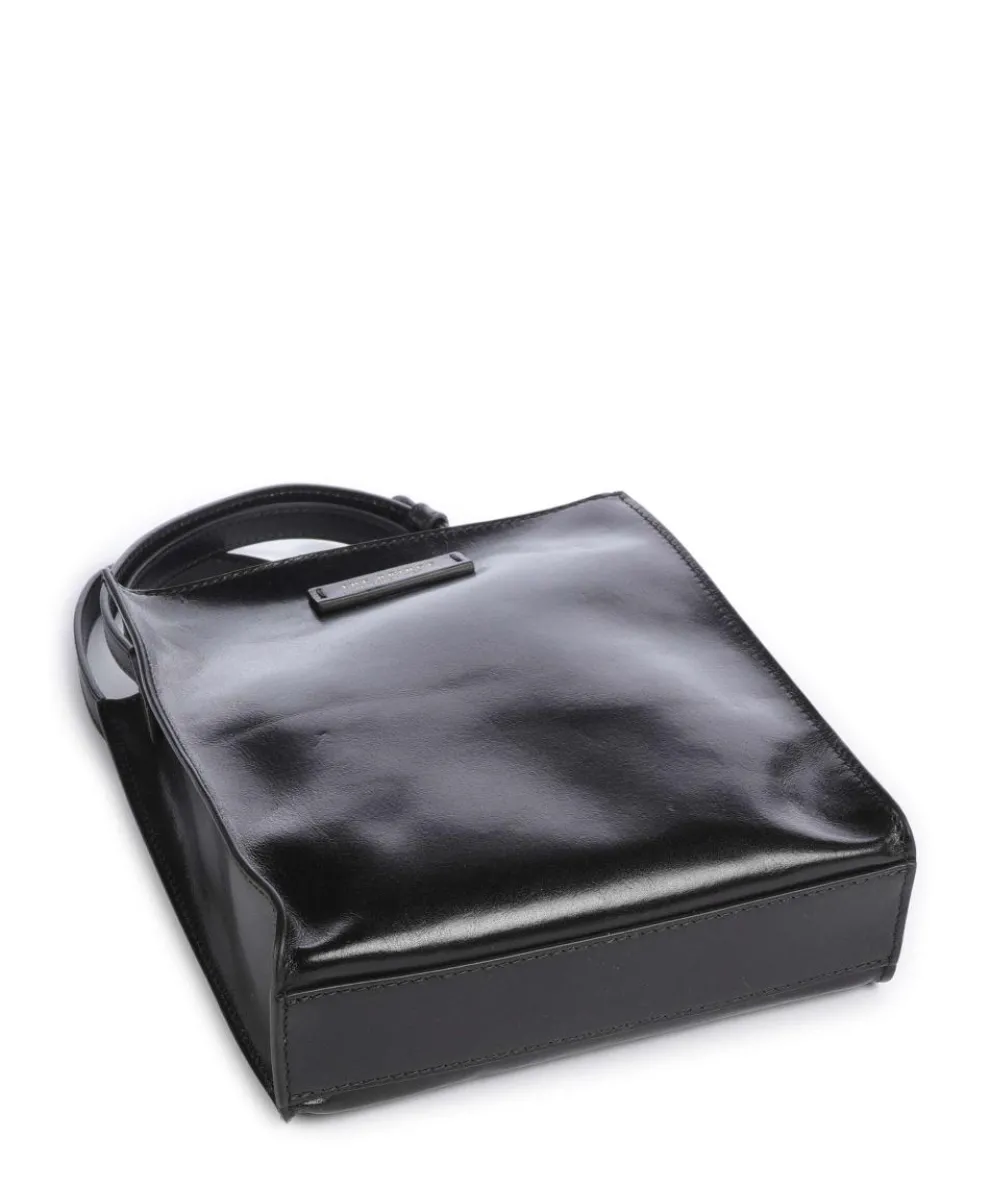 Mirra Umhängetasche fein genarbtes Rindsleder schwarz