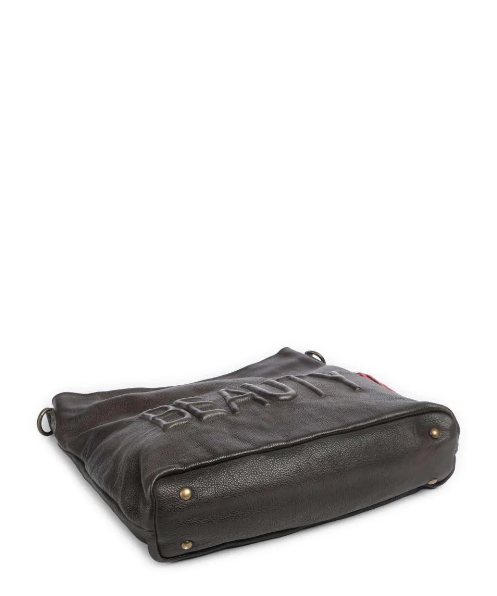 Paoliweg 2 Schultertasche genarbtes Rindsleder dunkelgrün